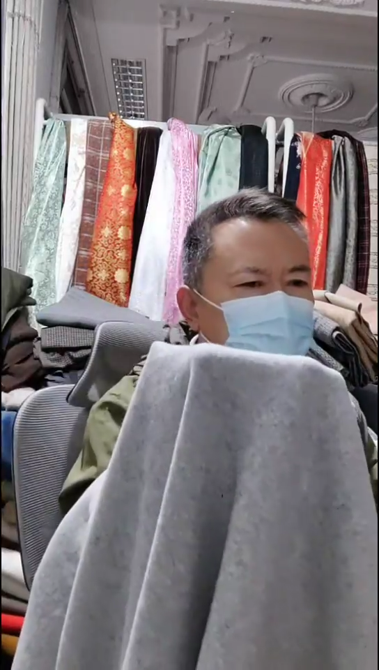 浅灰白双色针织布料