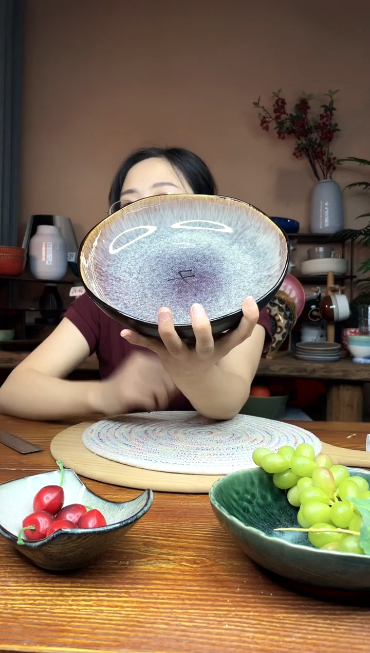 瓷8.8英寸云梦深盘 微瑕疵