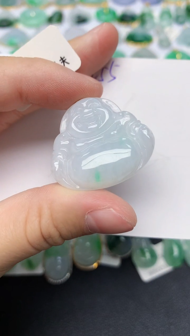 颈饰18K金镶嵌翡翠 天然缅甸A货翡翠百元以上9元证书费自理