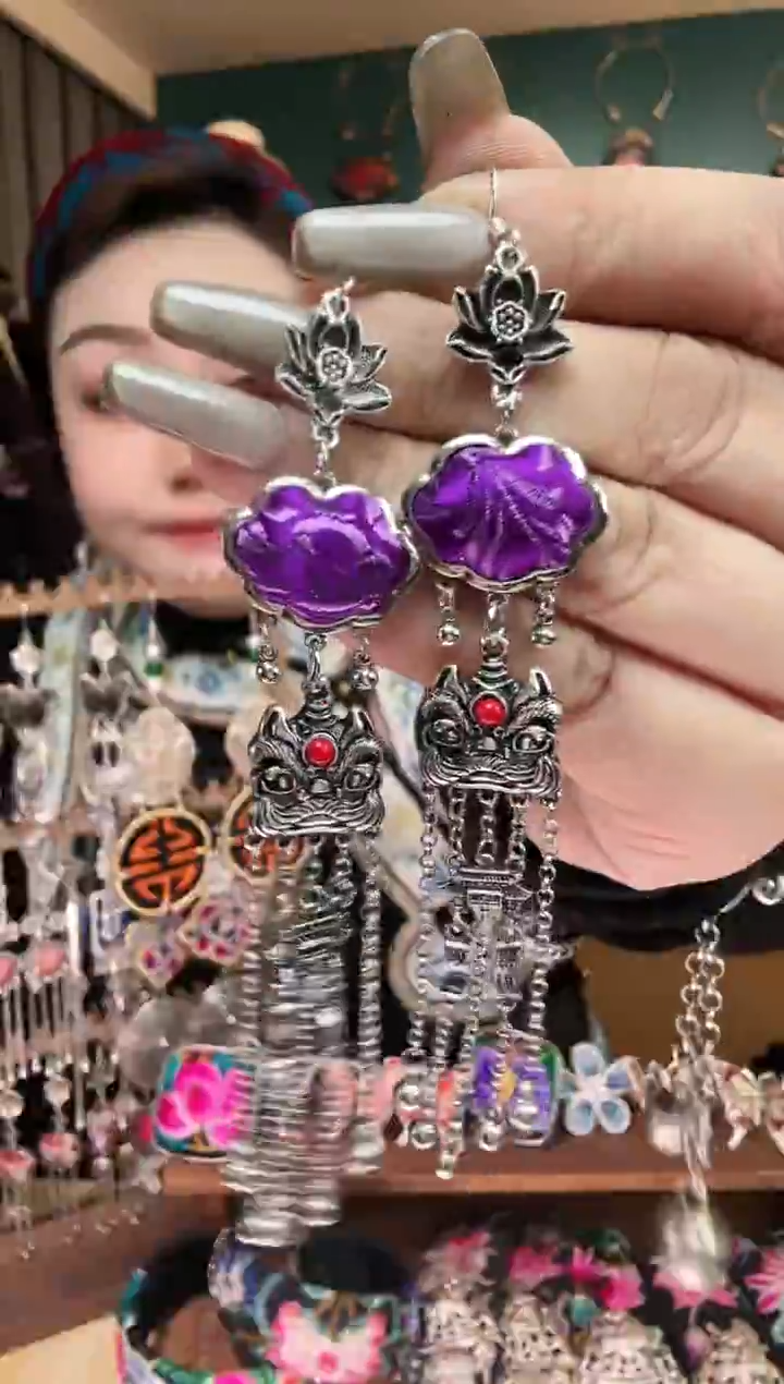 刺绣纯手工民族风刺绣耳环