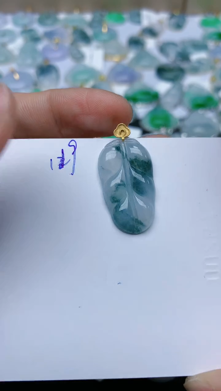 【闪购商品】翡翠颈饰18K金镶嵌天然翡翠A货    