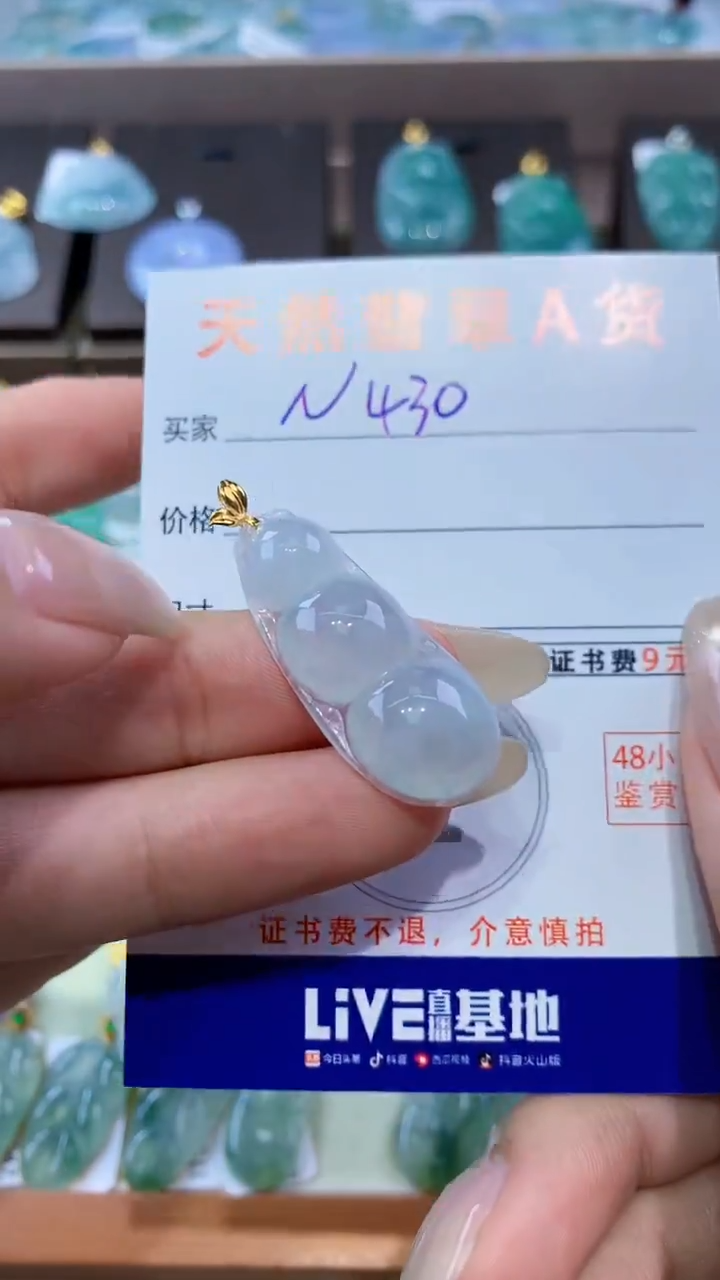 颈饰18K金镶嵌翡翠天然翡翠A货挂件