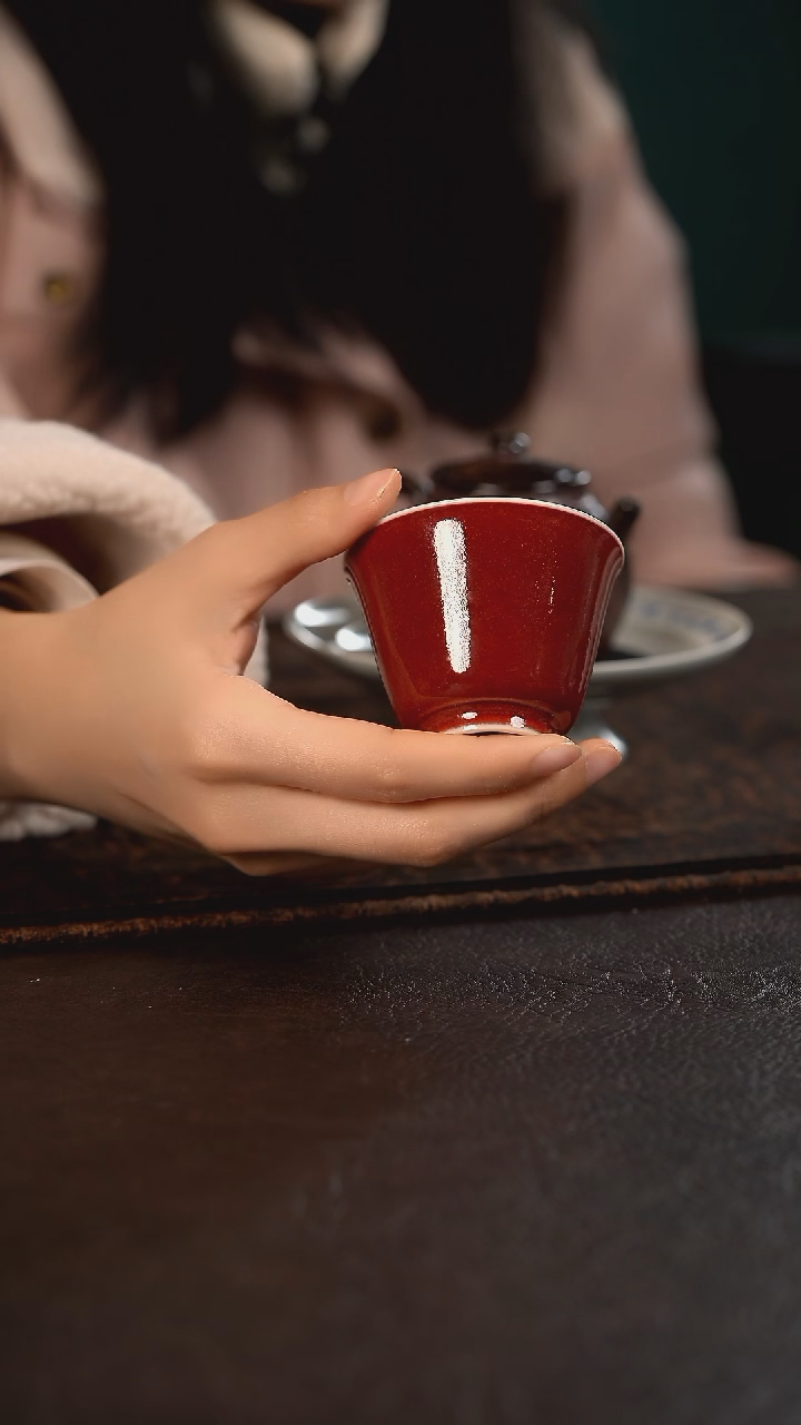 【闪购商品】杯云霞珍藏豇豆红闻香杯