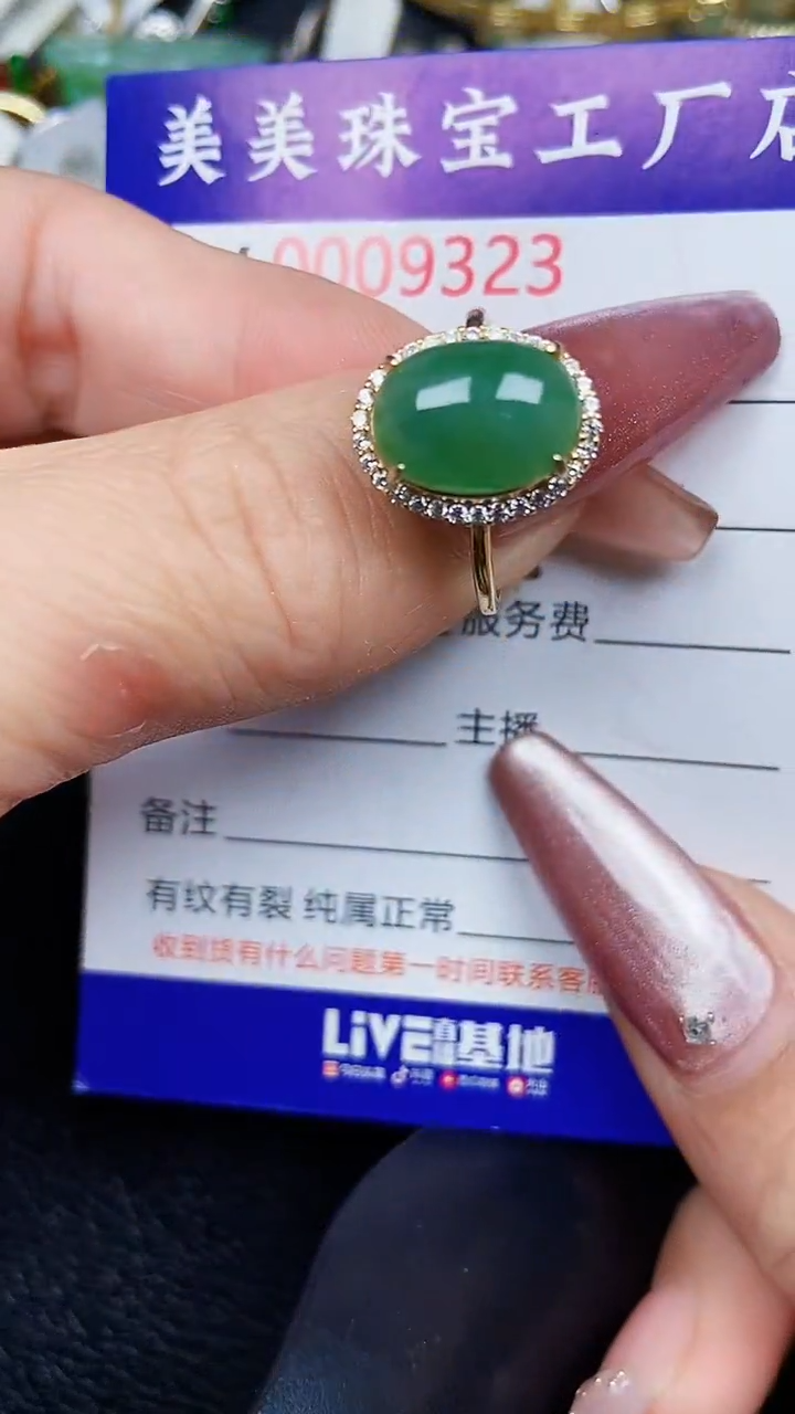 翡翠银S925镶嵌颈饰9323