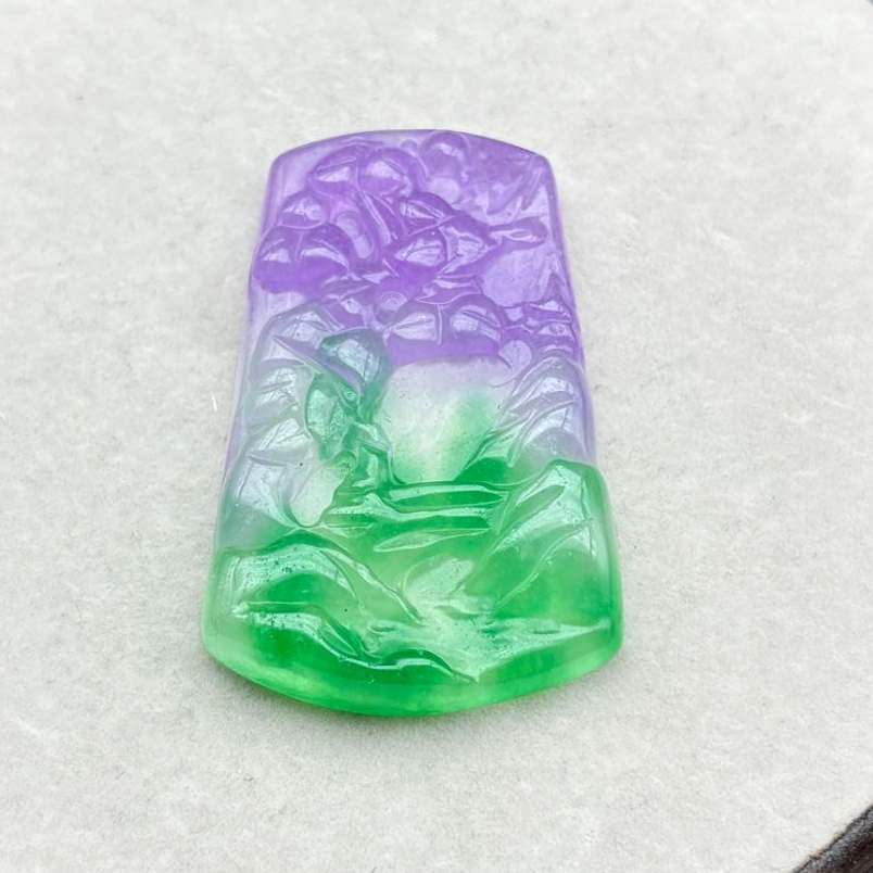 A155 春彩山水牌吊坠 (多样性发其一)