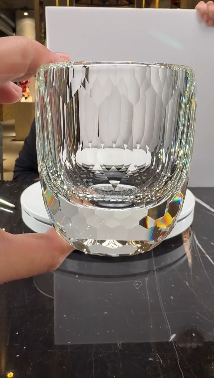 摆件净料水晶威士忌杯