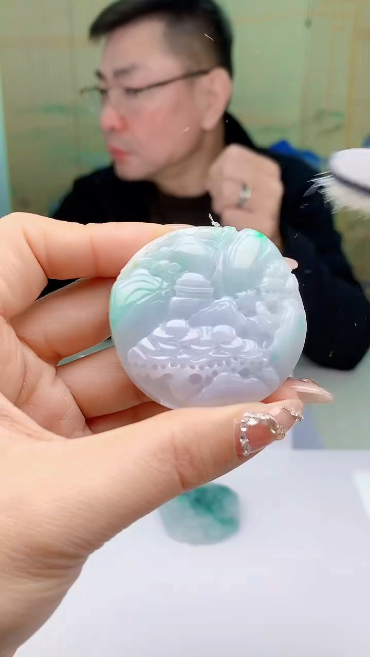 【闪购商品】定制翡翠未镶嵌5152ty-毛货挂件89