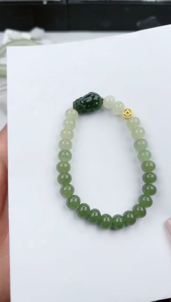 【闪购商品】和田玉手链未镶嵌61微色差T555