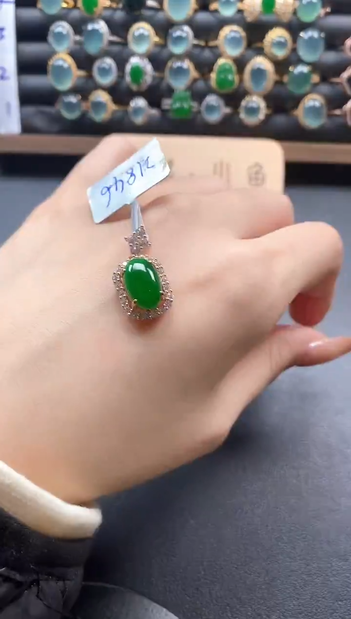 银S925镶嵌戒指翡翠51151