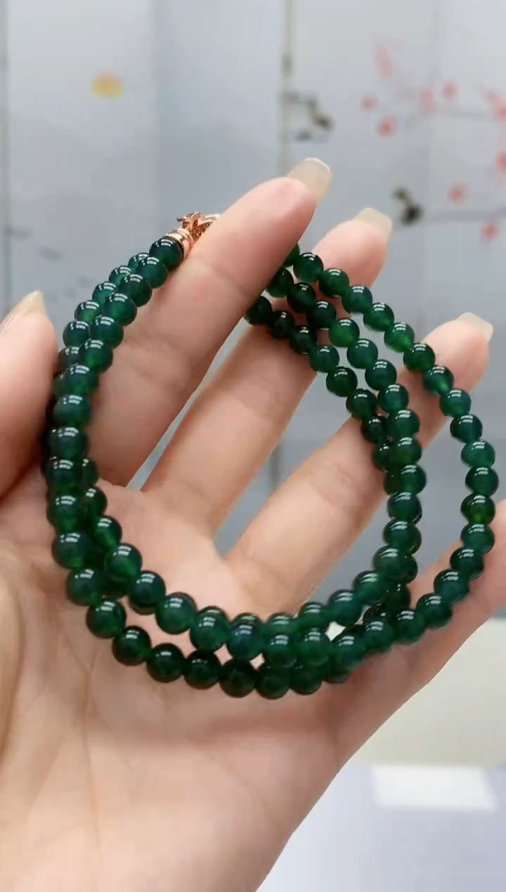 【闪购商品】定制翡翠未镶嵌4969lr-毛货珠链32