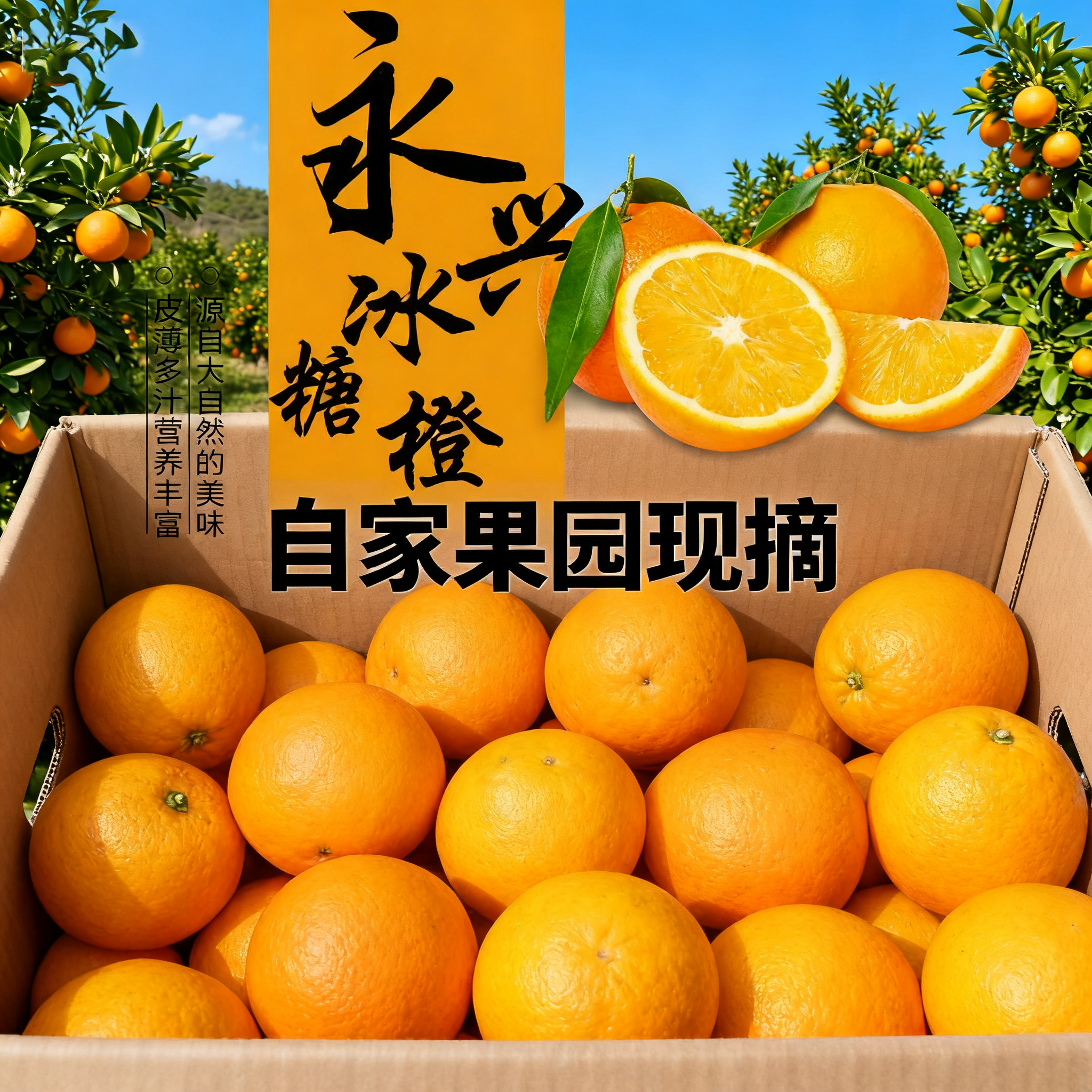 【正宗永兴冰糖橙】湖南郴州特产永兴原产地涌水灌果园橙子冰糖橙