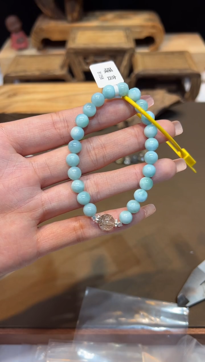 未镶嵌针钠钙石（海纹石）手链手饰@@B1258