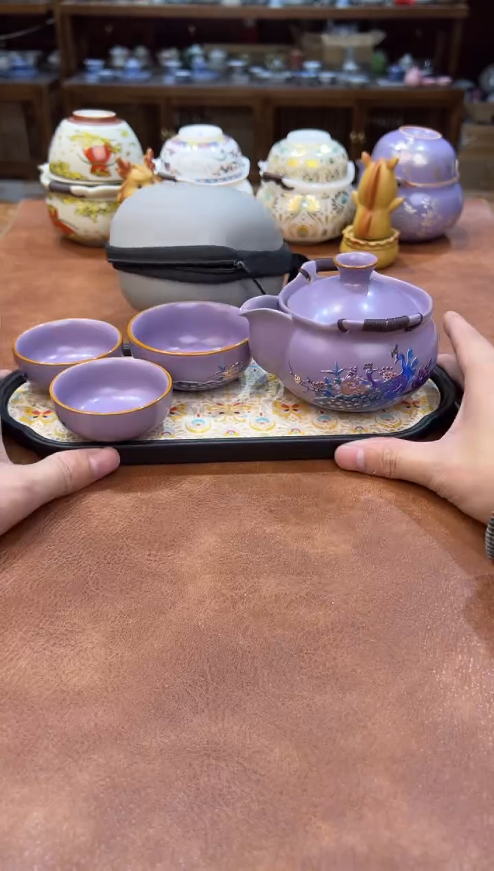 真的很便宜会开片的旅行茶具