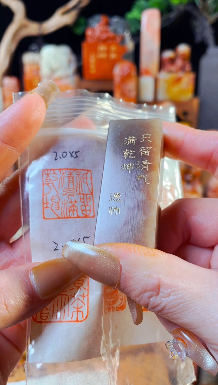 【闪购商品】巴林石印石手工篆刻《只留清气满乾坤》2.0