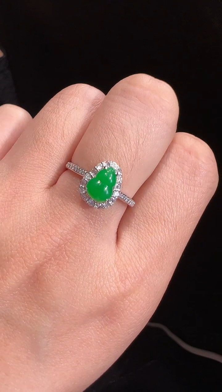 【闪购商品】翡翠戒指18K金镶嵌戒指