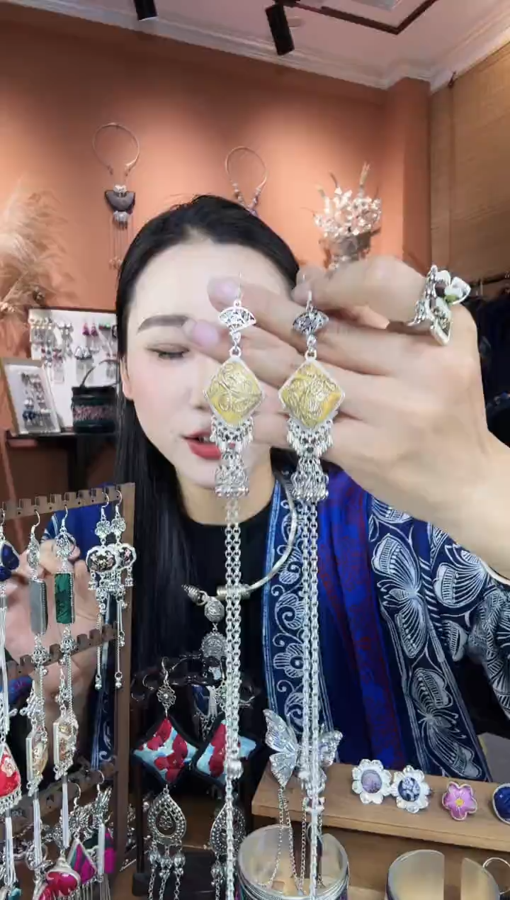 刺绣纯手工民族风耳环