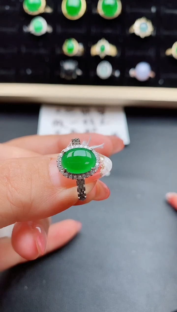【闪购商品】翡翠戒指银S925镶嵌508550