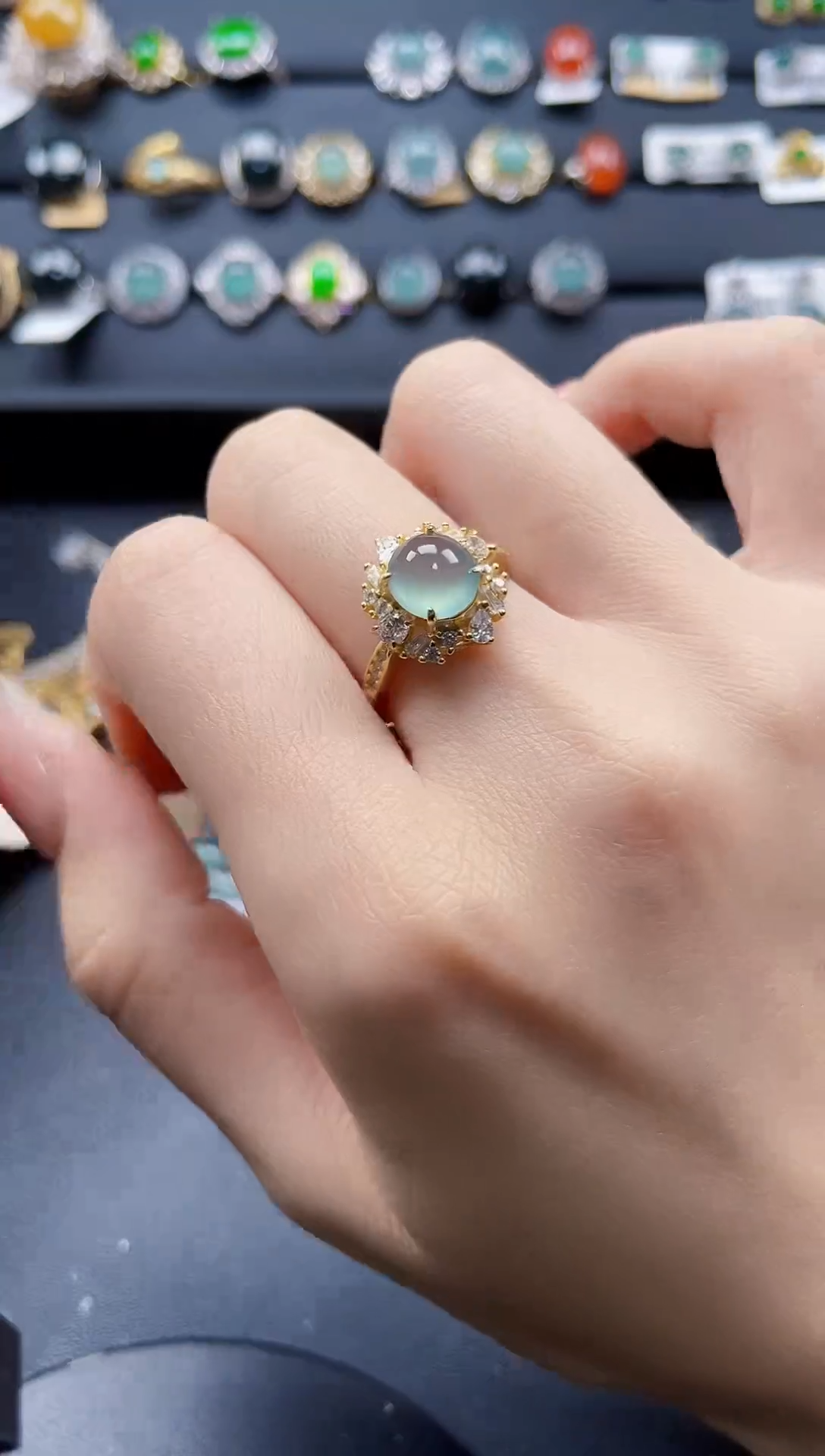 【闪购商品】翡翠戒指银S925镶嵌5476547