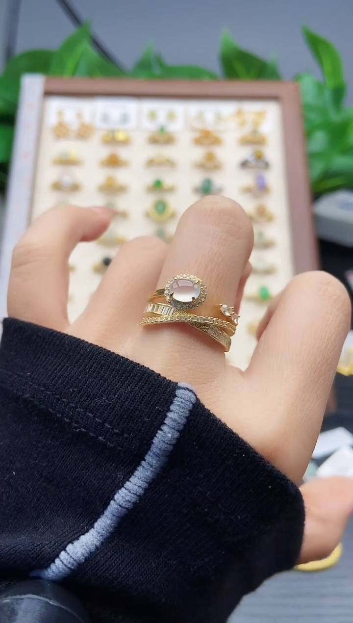 银S925镶嵌戒指翡翠12