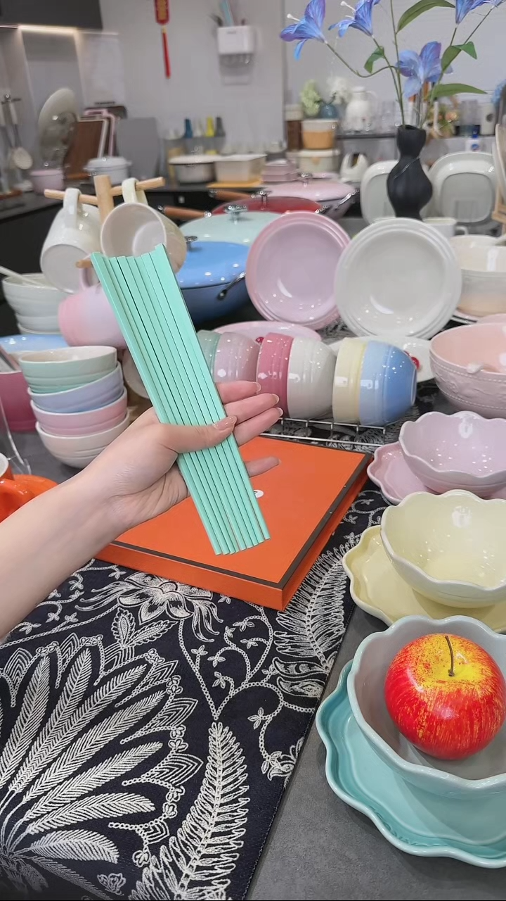 【闪购商品】瓷筷子SPS6双盒装-孔雀青