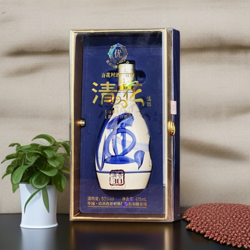 清花溪30水晶版清香型白酒53度礼盒装适合自饮送人53%Vol475ml