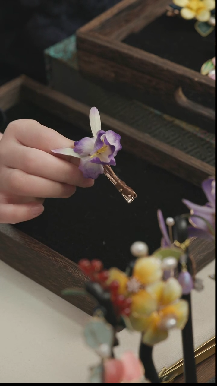 刺绣【福利】湘传礼 桑蚕丝 非遗绒花发夹
