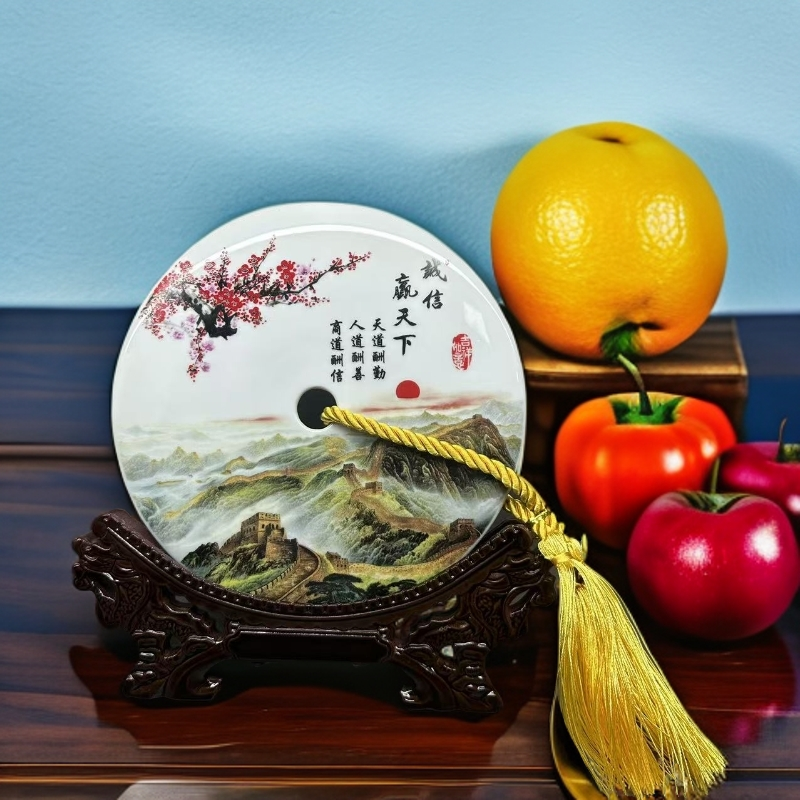 【厂长瓷业】景德镇陶瓷诚信赢天下摆件