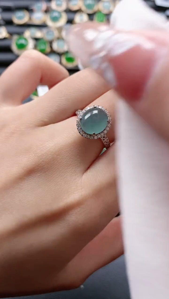 【闪购商品】翡翠戒指银S925镶嵌5511