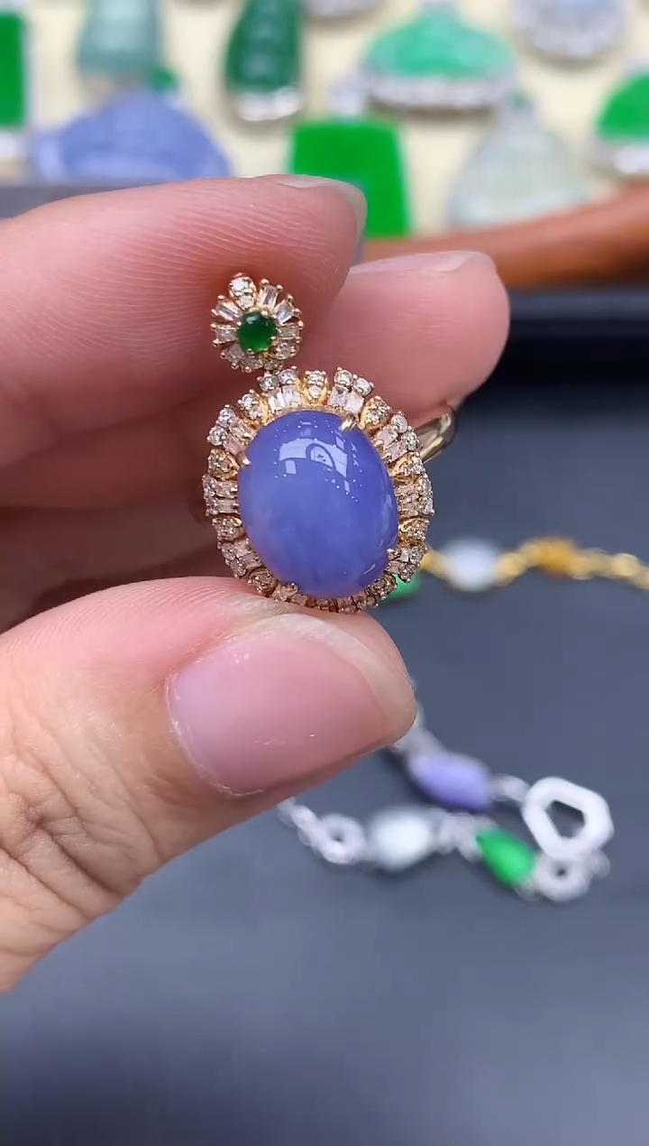 18K金镶嵌戒指翡翠529-中国好珍宝