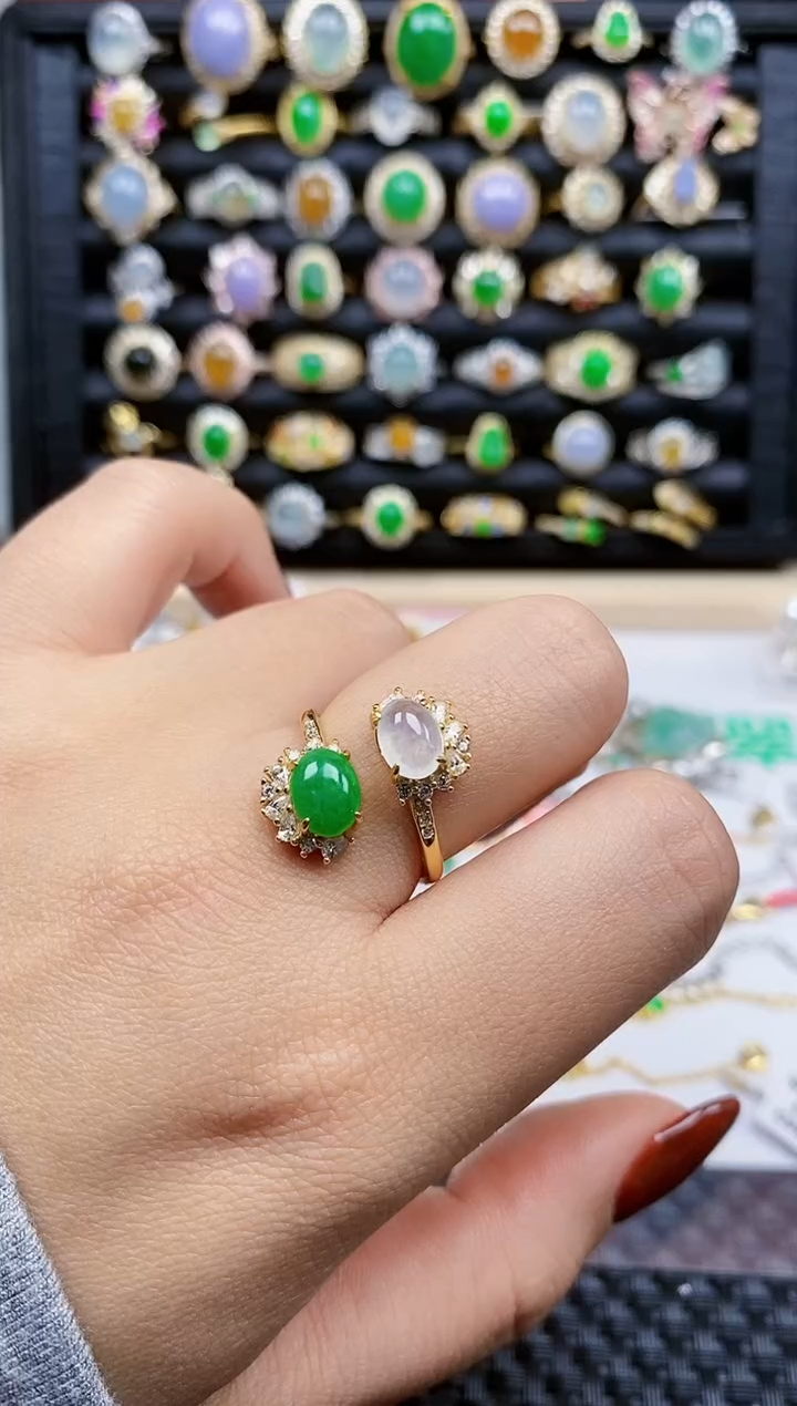 银S925镶嵌戒指翡翠171