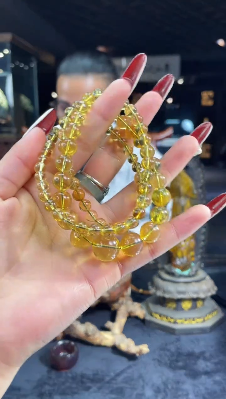 琥珀颈饰未镶嵌缅甸琥珀金沙塔链