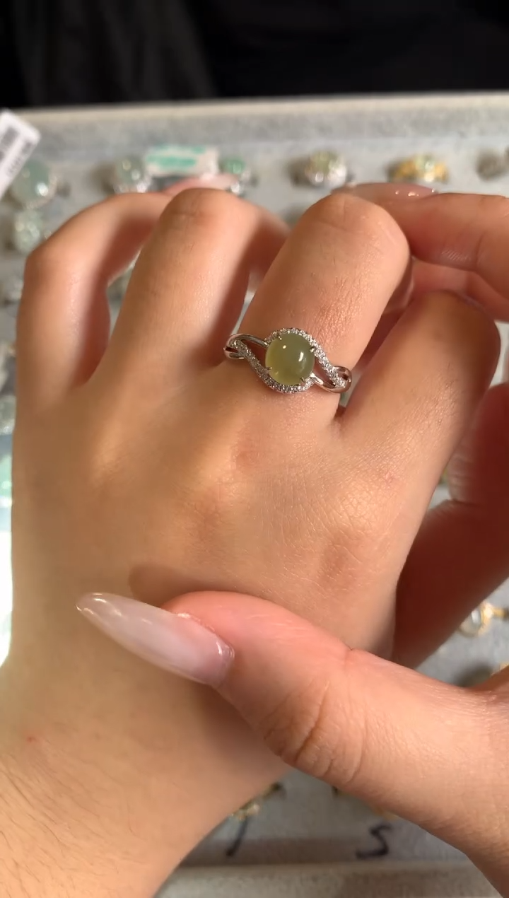 银S925镶嵌戒指翡翠7