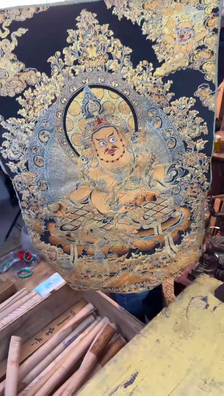 装裱画周总精选专属链接啊啊啊 刺绣 黄财神 一幅