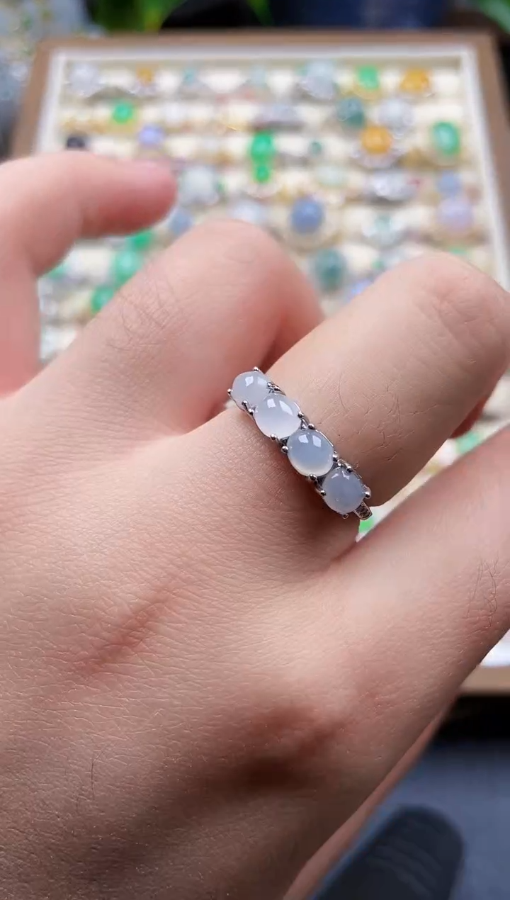 银S925镶嵌戒指翡翠1