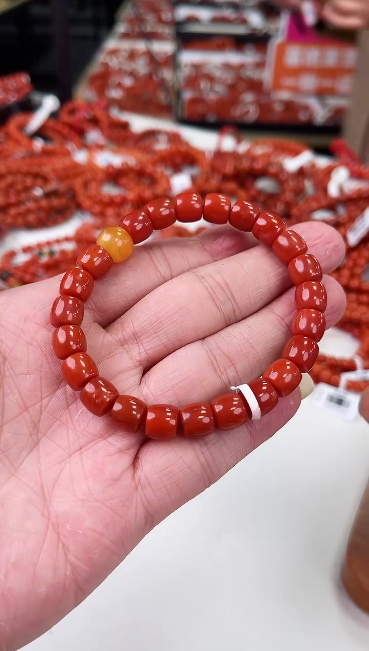 【闪购商品】南红玛瑙瓦西直切手串8+未镶嵌一个/条