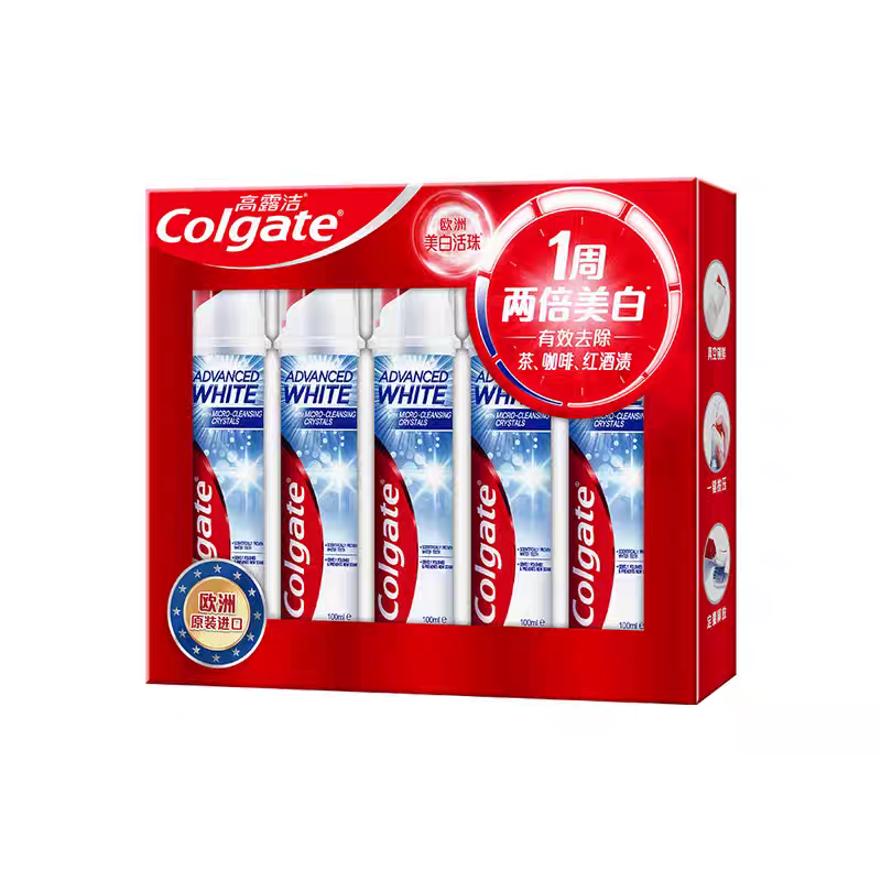 高露洁直立式焕白牙膏五支装100ml