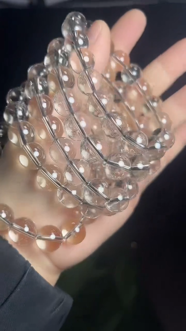 【闪购商品】烟晶手链未镶嵌天然浅茶晶手串多样性发一11mm