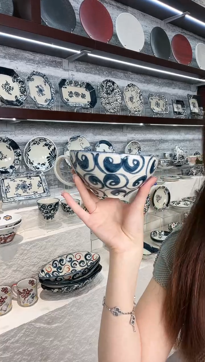 陶宗山窑早餐杯矮款-旋涡