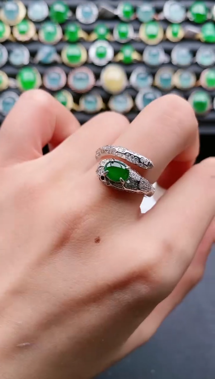 【闪购商品】翡翠戒指银S925镶嵌1111111111
