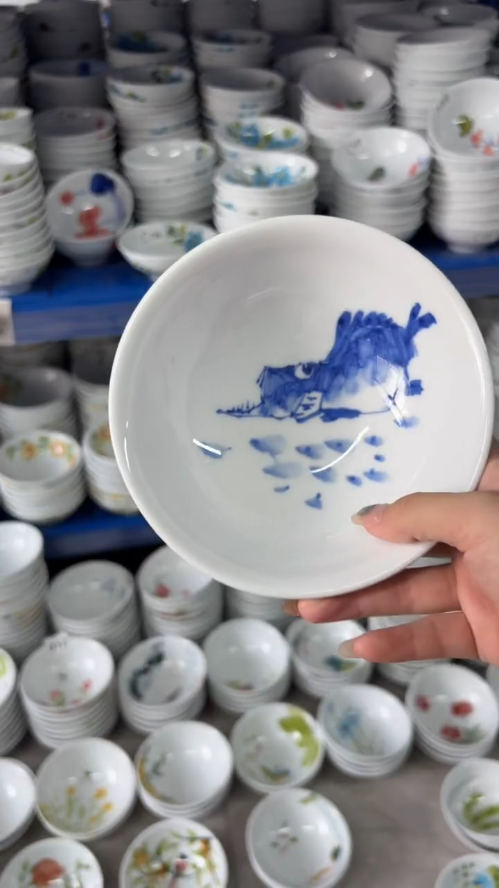 瓷片景德镇陶瓷食品级手绘釉中彩-壮壮碗
