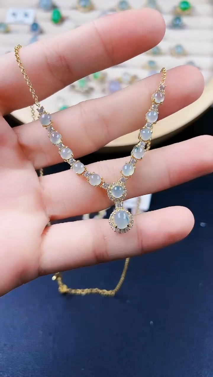 【闪购商品】翡翠颈饰银S925镶嵌1231412312