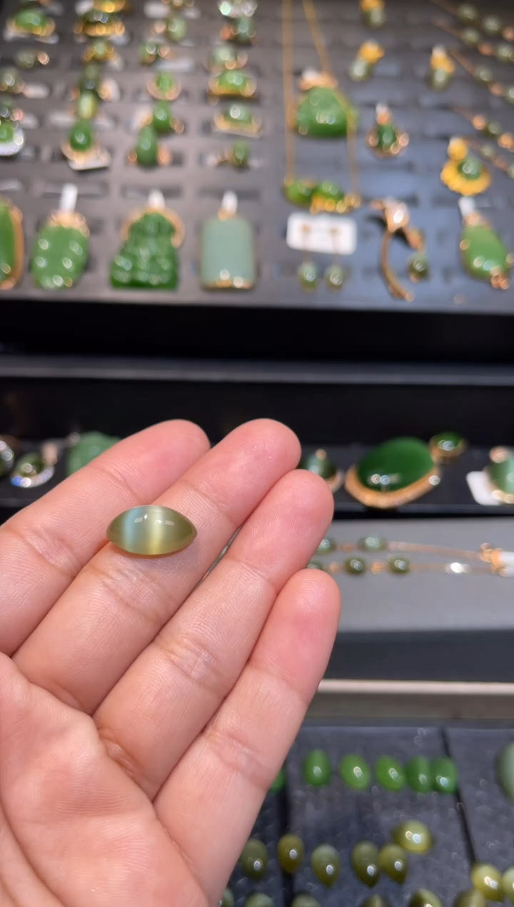 【闪购商品】和田玉碧玉猫眼裸石未镶嵌多样性发一