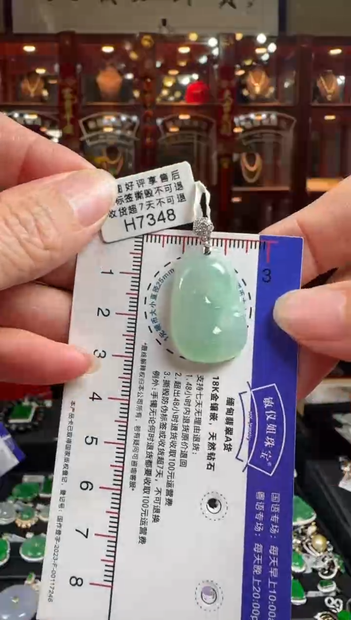 【闪购商品】翡翠颈饰18K金镶嵌H7348如意