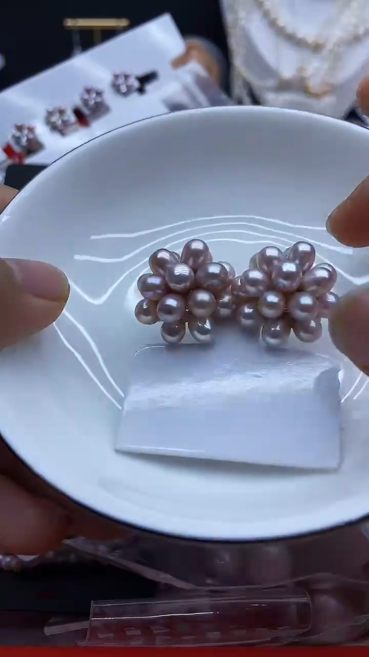 未镶嵌耳钉淡水珍珠白米花耳钉