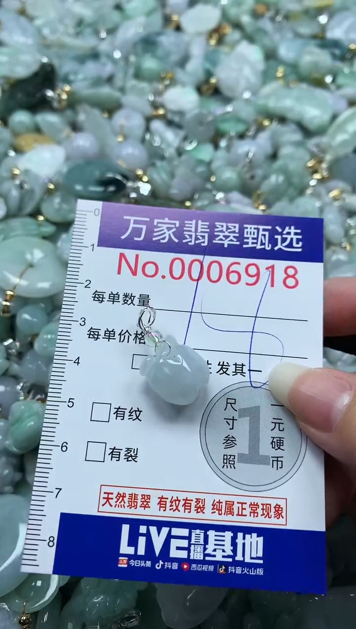 吊坠(不含链)未镶嵌翡翠6918