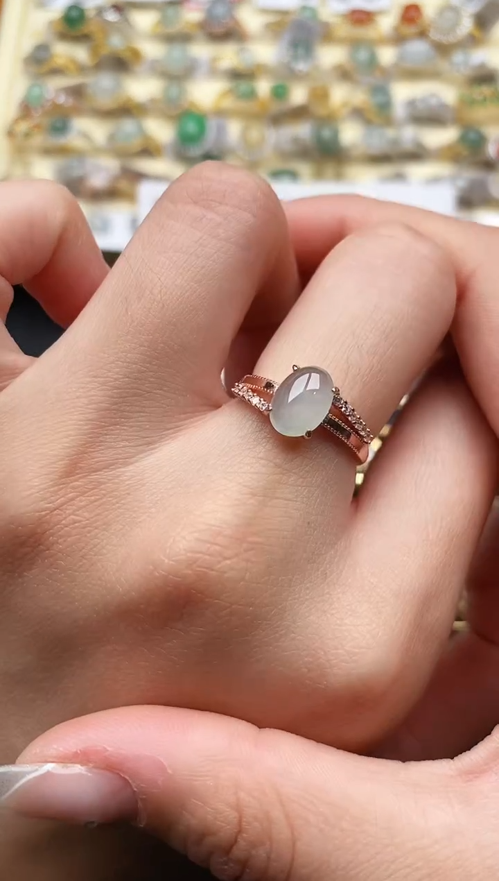 【闪购商品】翡翠戒指银S925镶嵌44444444+10