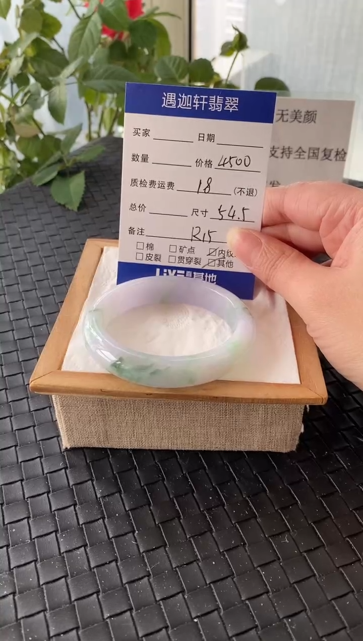 未镶嵌手镯翡翠54.5圈口 R15编码