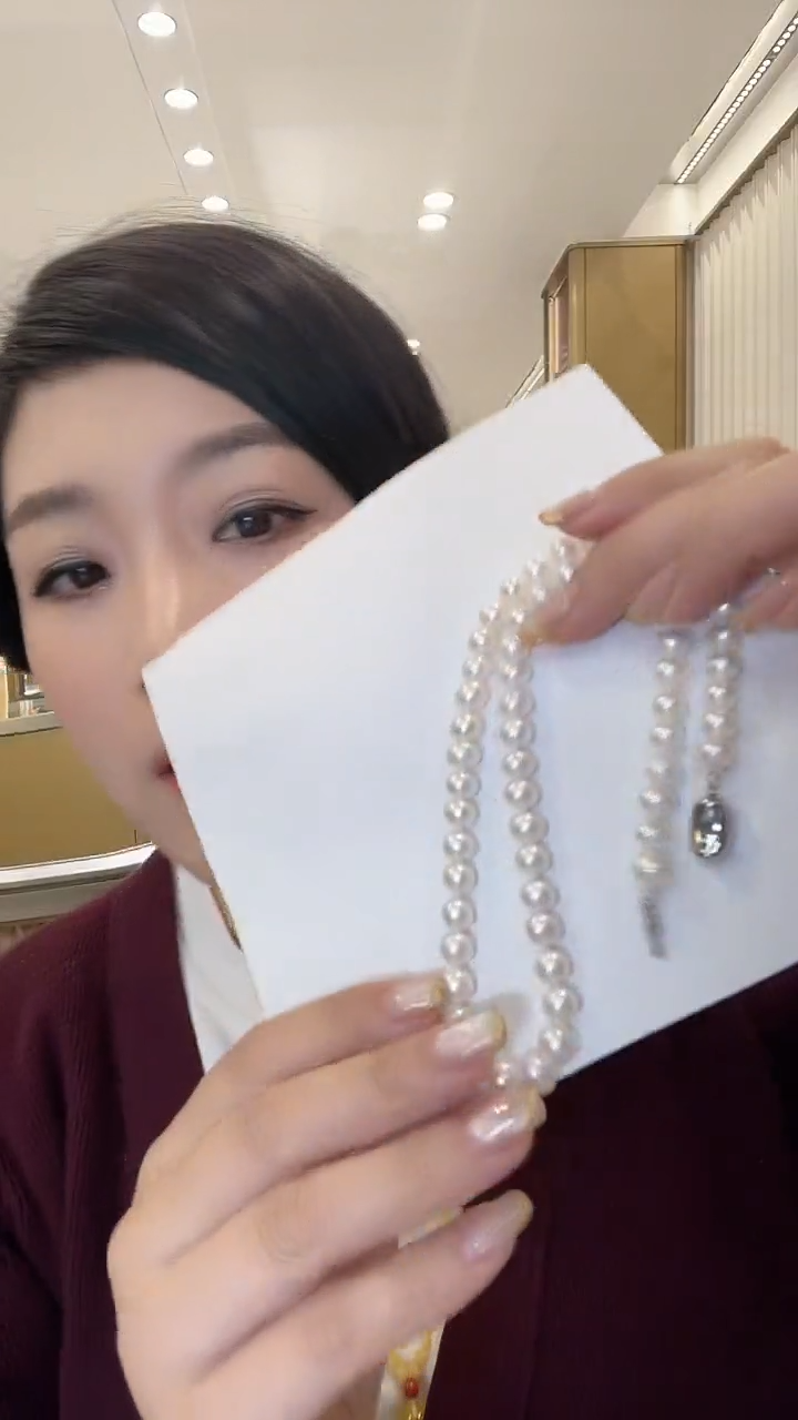 【闪购商品】淡水珍珠项链银S925镶嵌项链