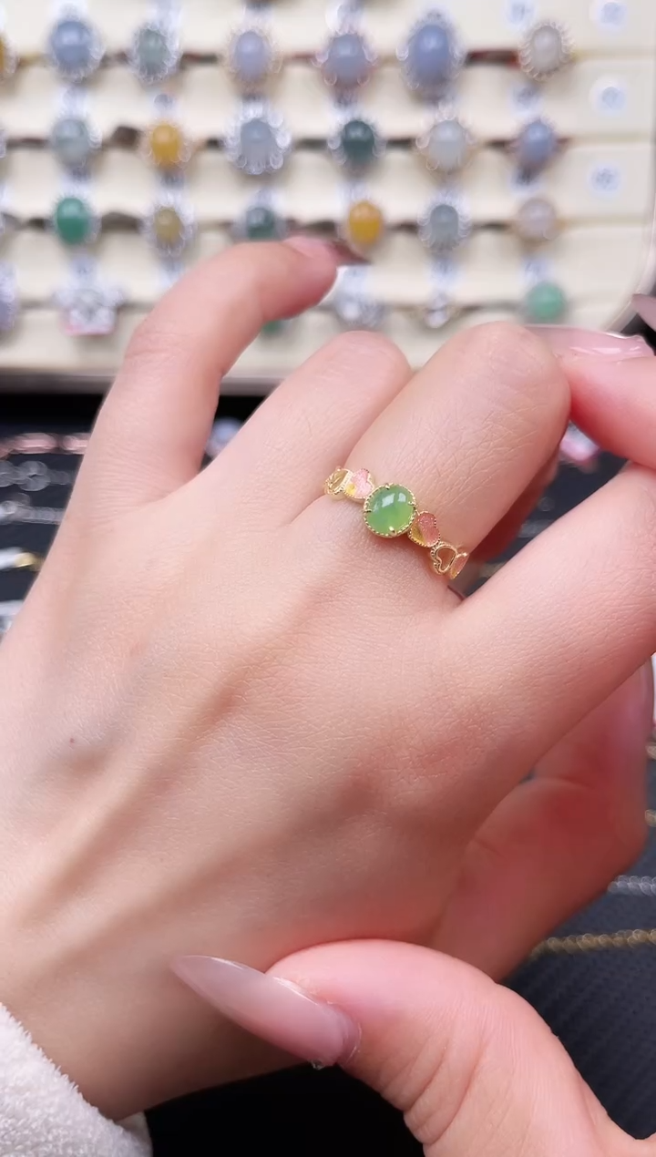 【闪购商品】翡翠戒指银S925镶嵌戒指