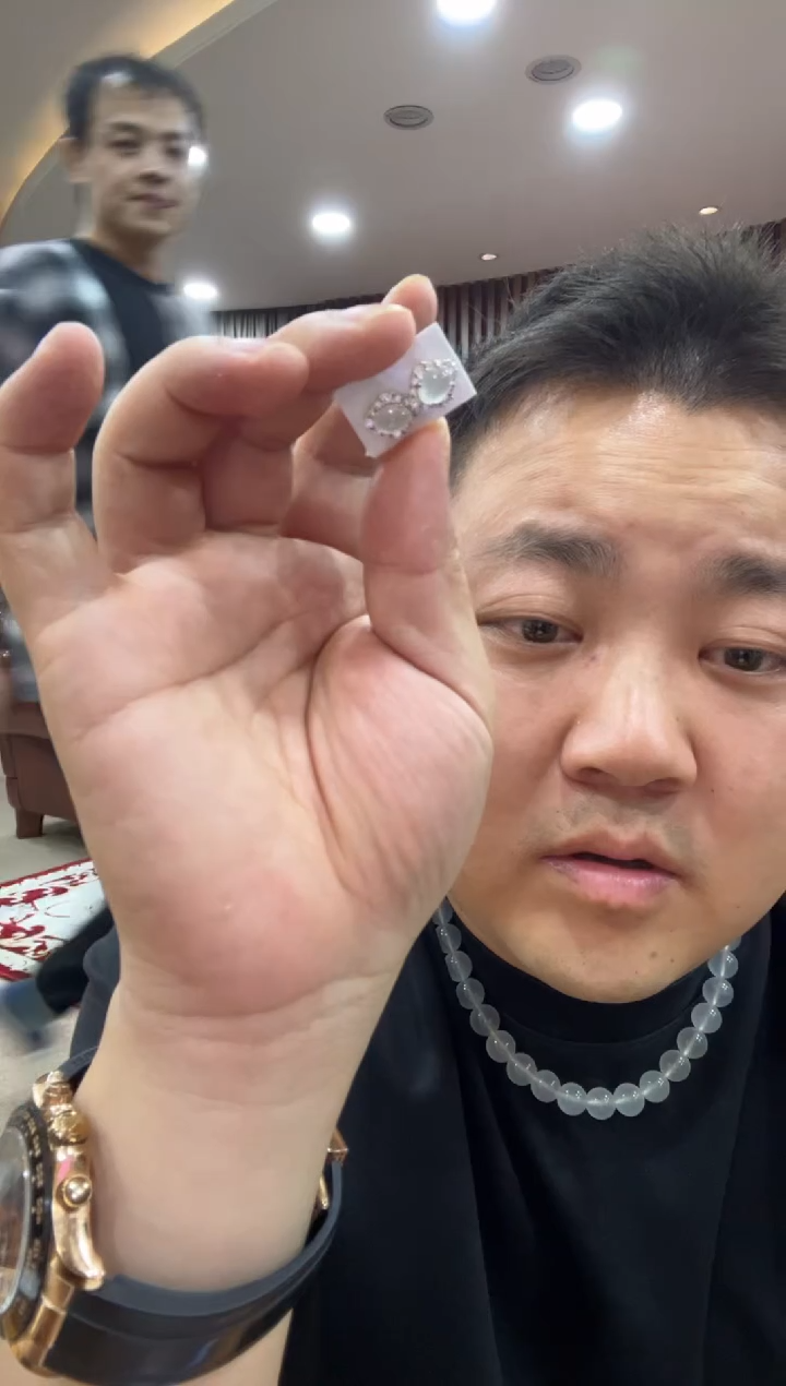 银S925镶嵌翡翠耳饰耳环